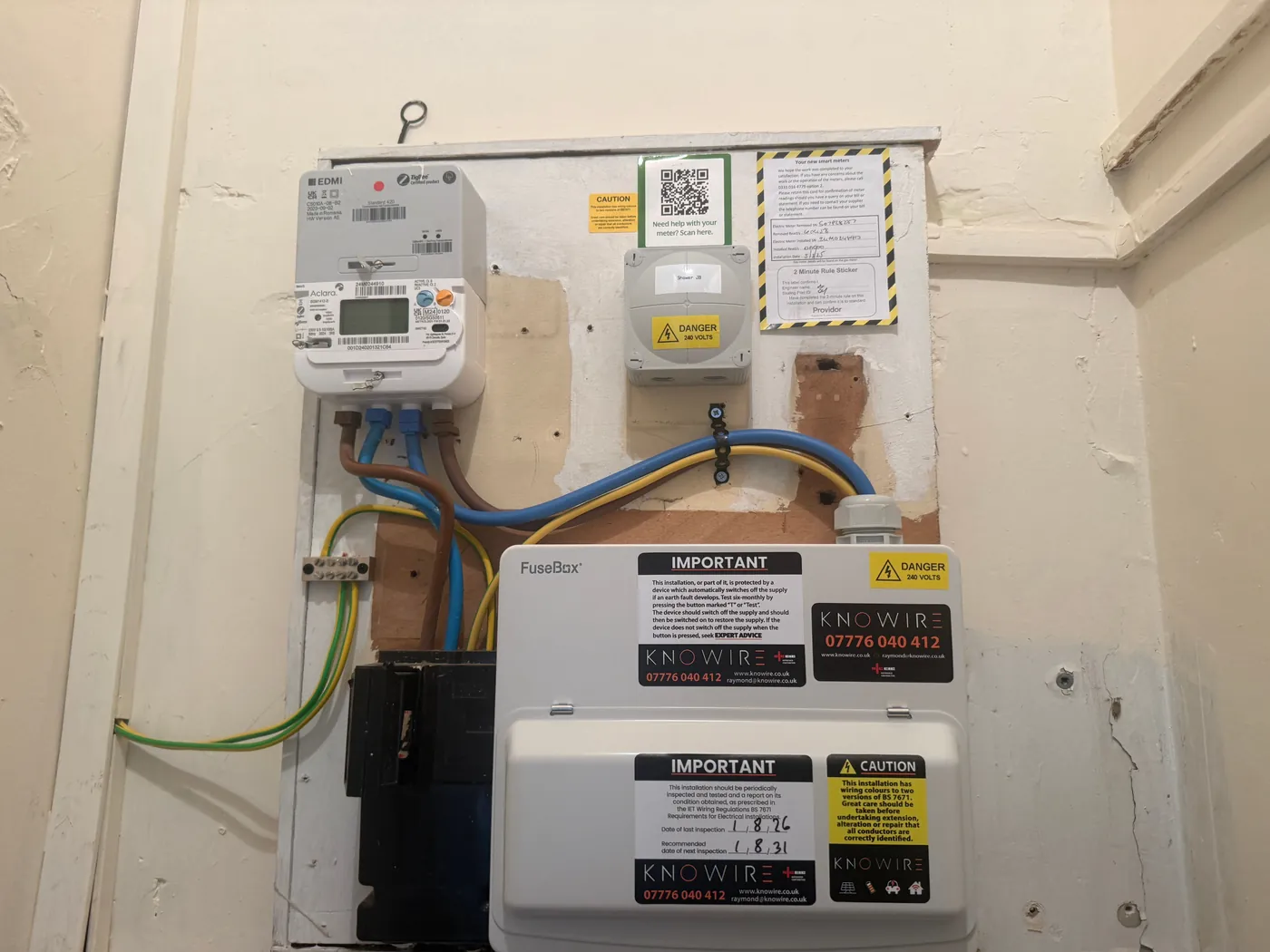 Completed and labelled installation
